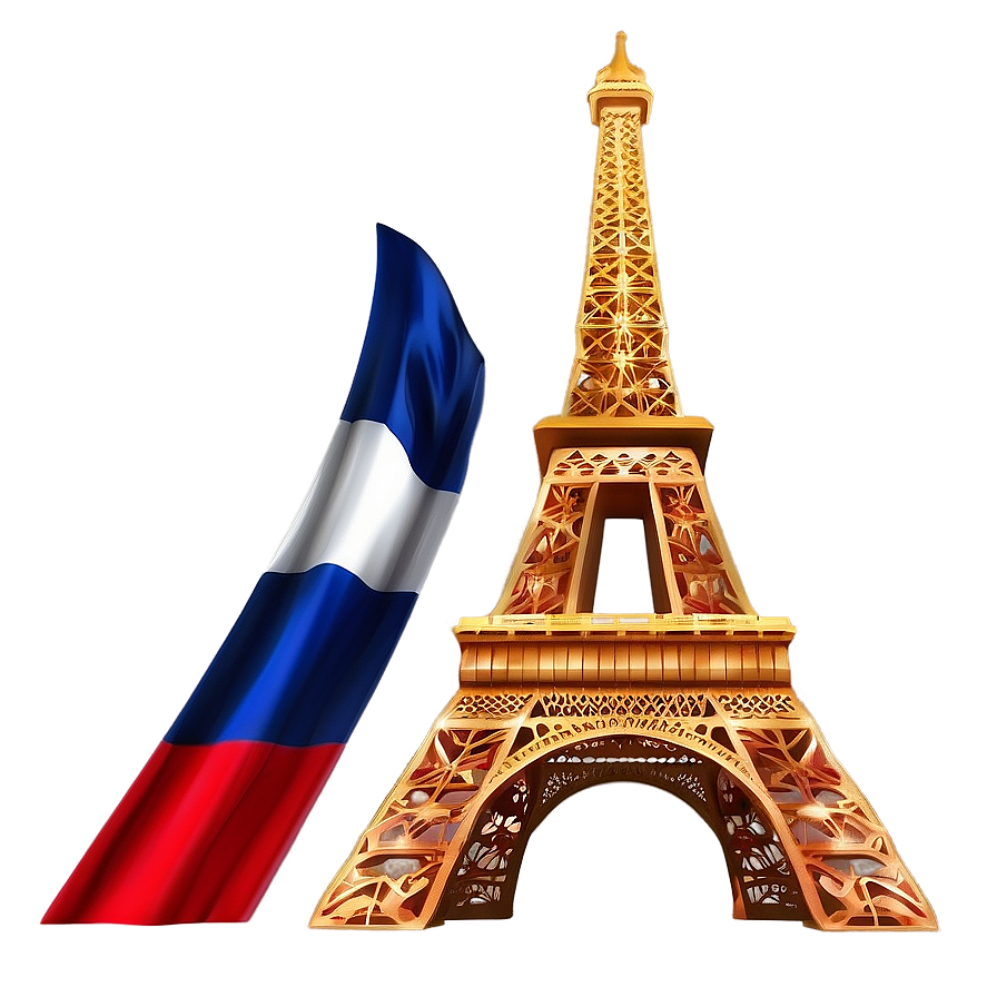 Eiffel Tower With French Flag Png 8 PNG Image