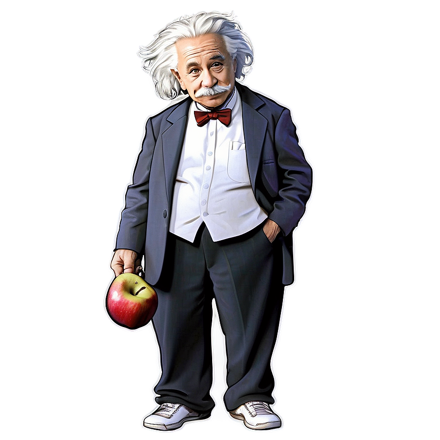 Einstein With Apple Png 06242024 PNG Image