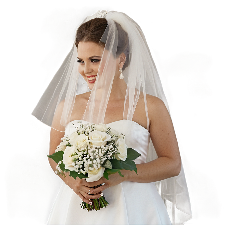 Elbow Length Wedding Veil Png Eqk PNG Image