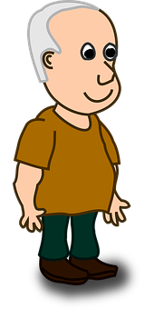 Elderly Cartoon Character PNG Image