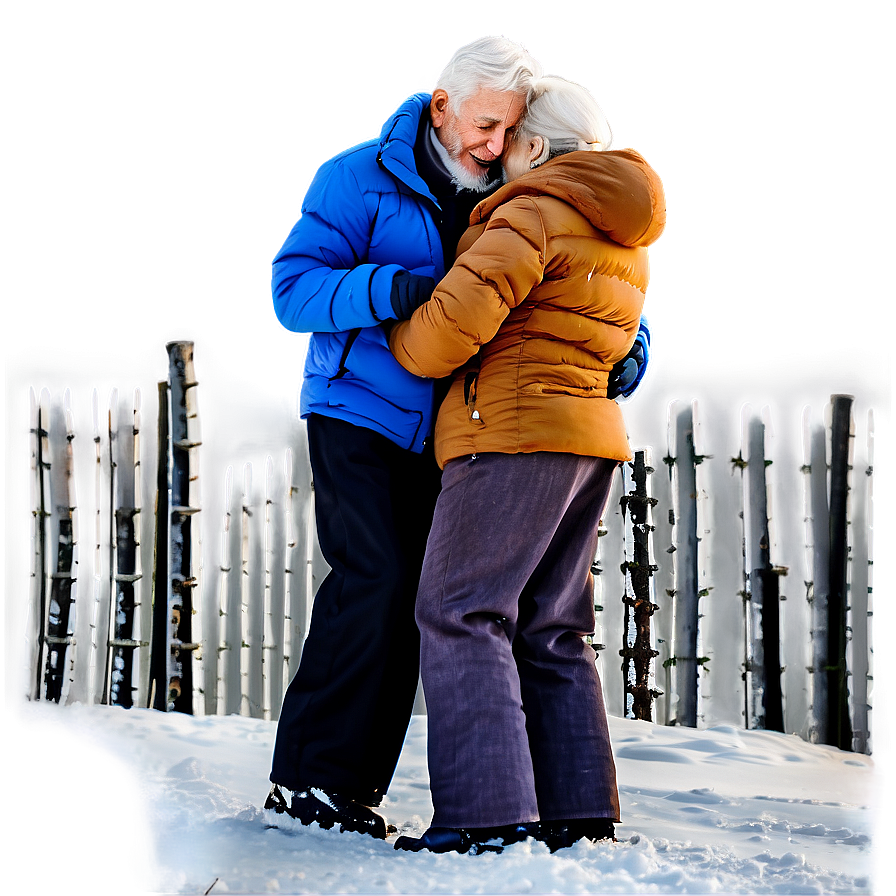 Elderly Couple Winter Walk Png 31 PNG Image