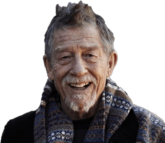 Elderly Man Smiling Wearing Scarf PNG Image