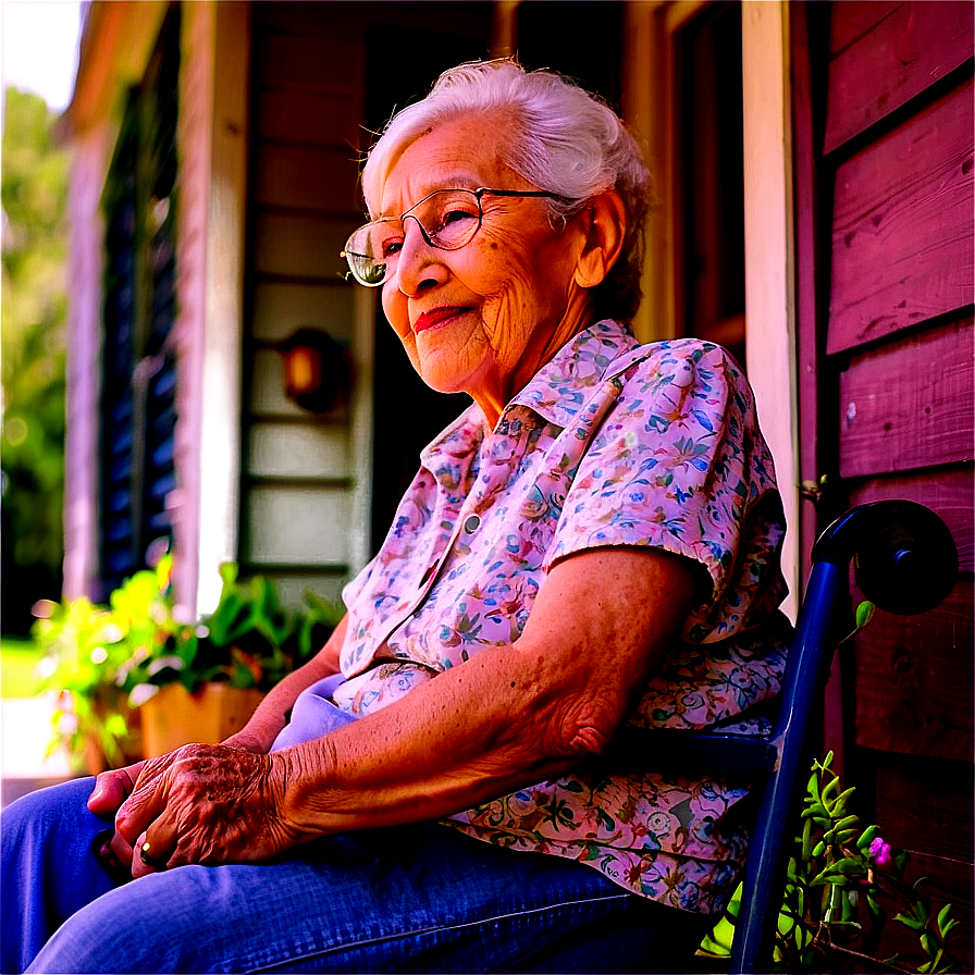 Elderly People Sitting On Porch Png Jru PNG Image