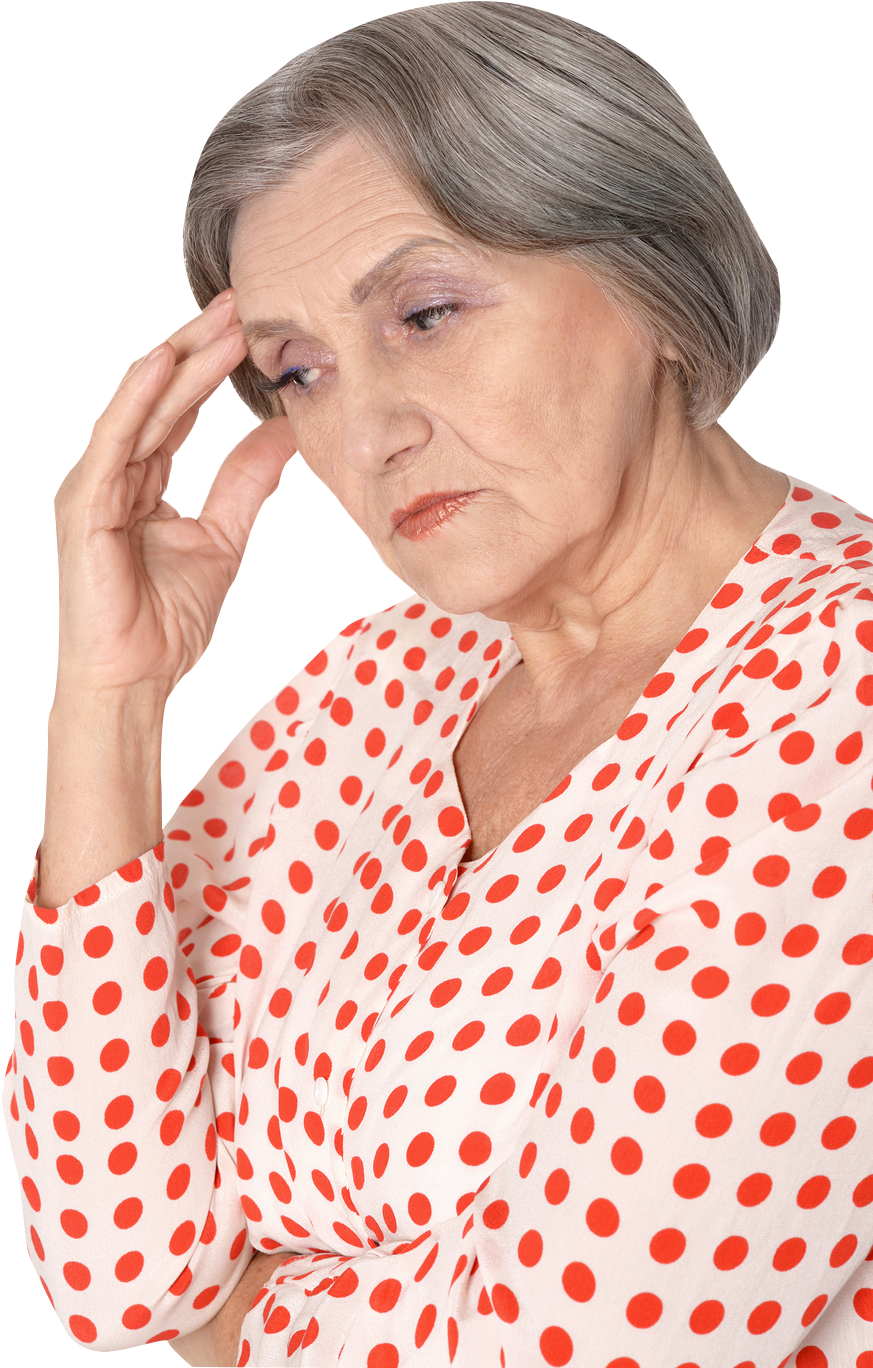 Elderly Woman Experiencing Headache PNG Image