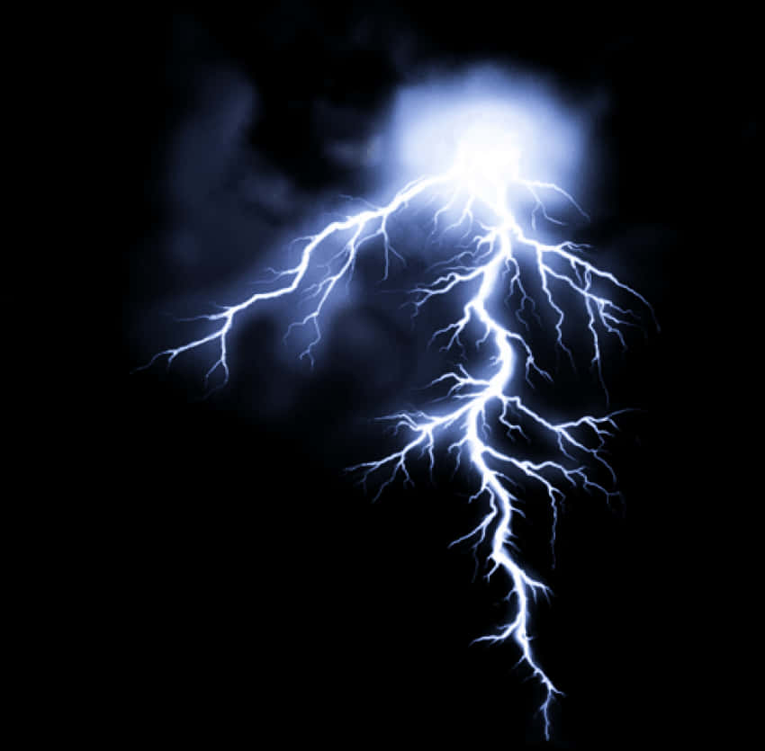 Electric_ Blue_ Lightning_ Strike PNG Image