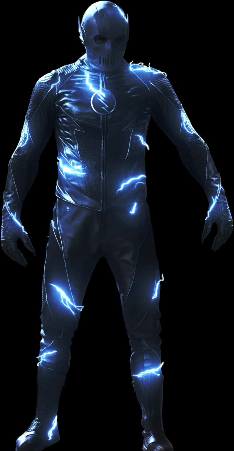 Electric Blue Superhero Costume PNG Image