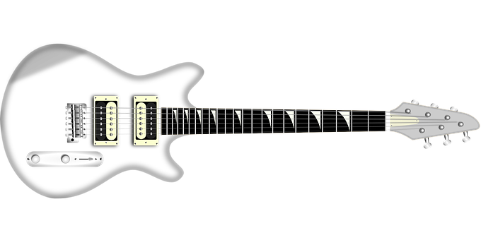 Electric Guitar Exploded View PNG Image