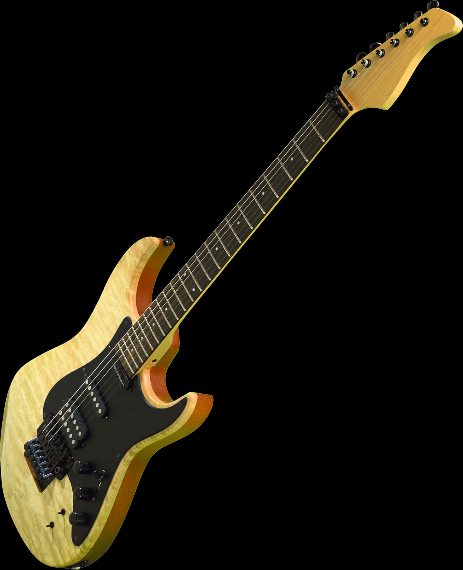 Electric Guitar Flame Maple Finish PNG Image