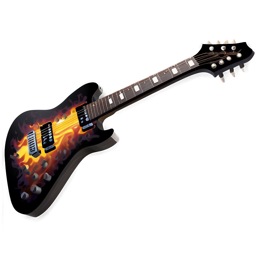 Electric Guitar Flames Png Gff49 PNG Image