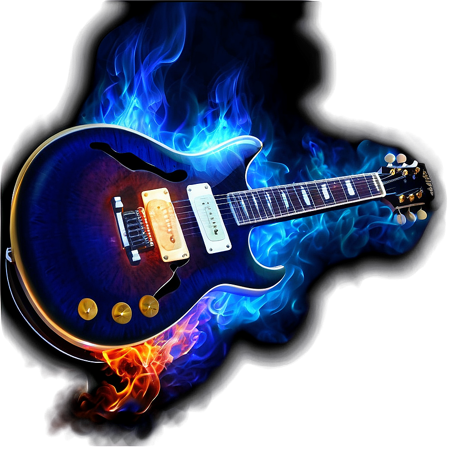 Electric Guitar On Fire Png Frd PNG Image