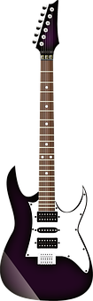 Electric Guitar Purple Black Design PNG Image