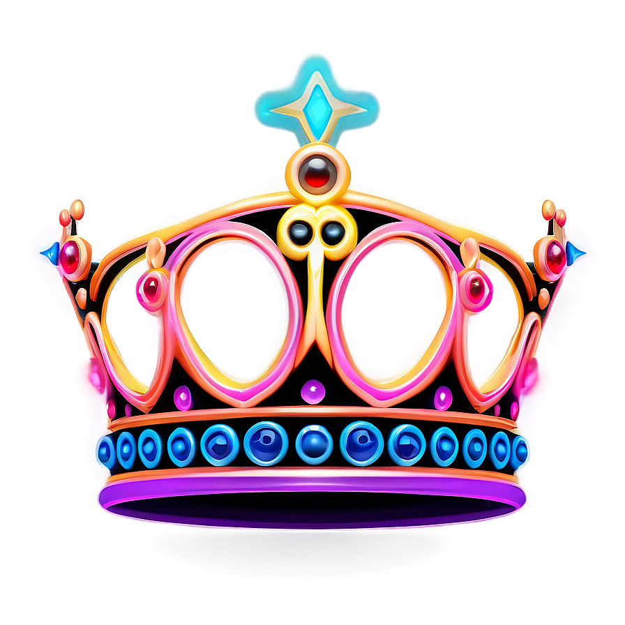 Electric Neon Crown Design Png Rpt53 PNG Image