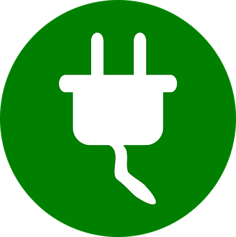 Electric Plug Icon Green Background PNG Image