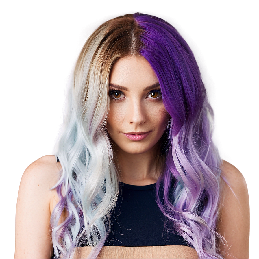 Electric Purple Hair Highlights Png 06272024 PNG Image