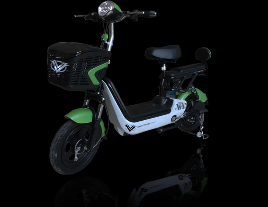 Electric Scooter Black Green Design PNG Image