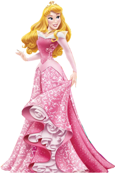 Elegant Animated Princess Pink Dress PNG Image