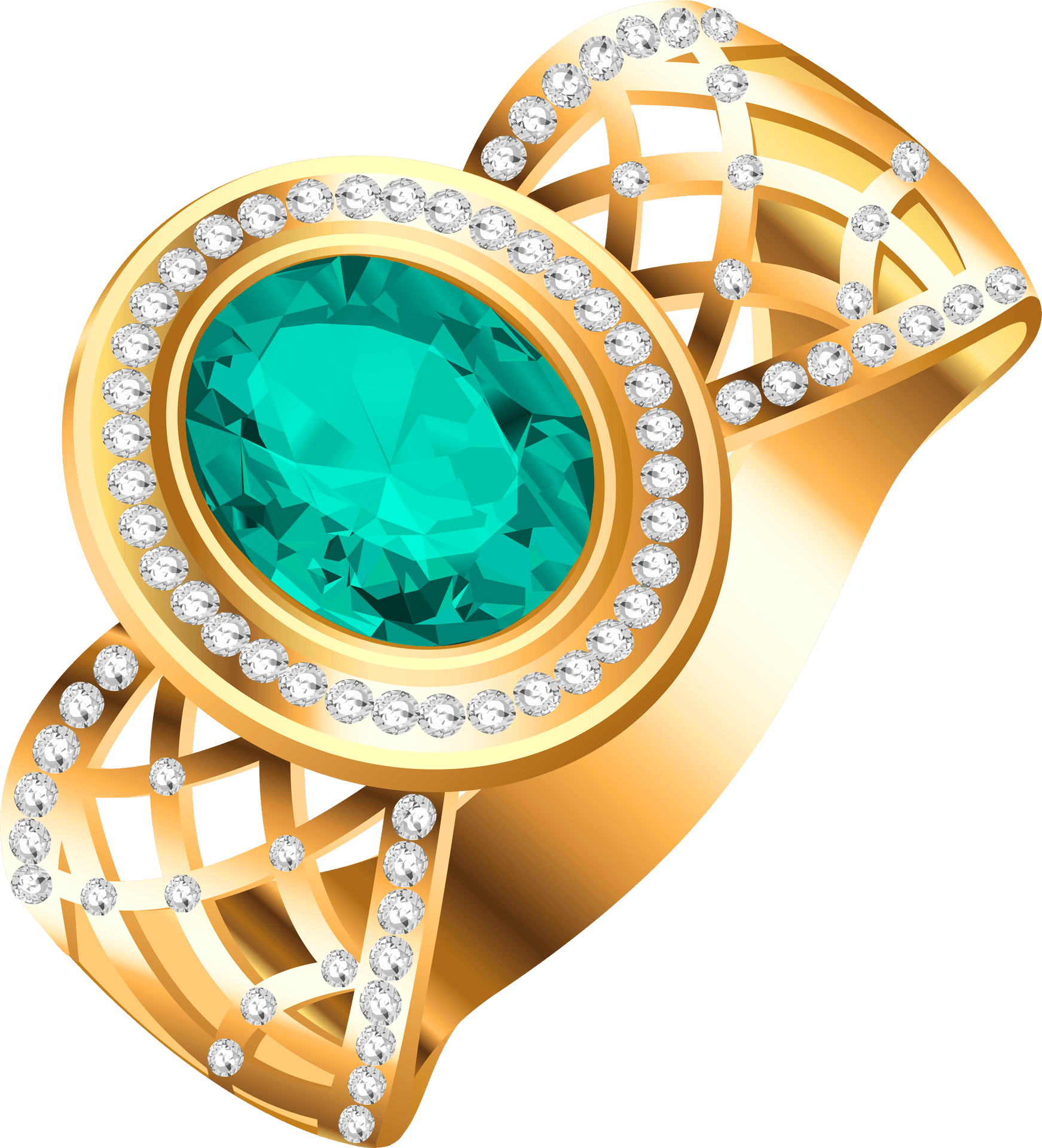 Elegant Aquamarine Diamond Ring Design PNG Image