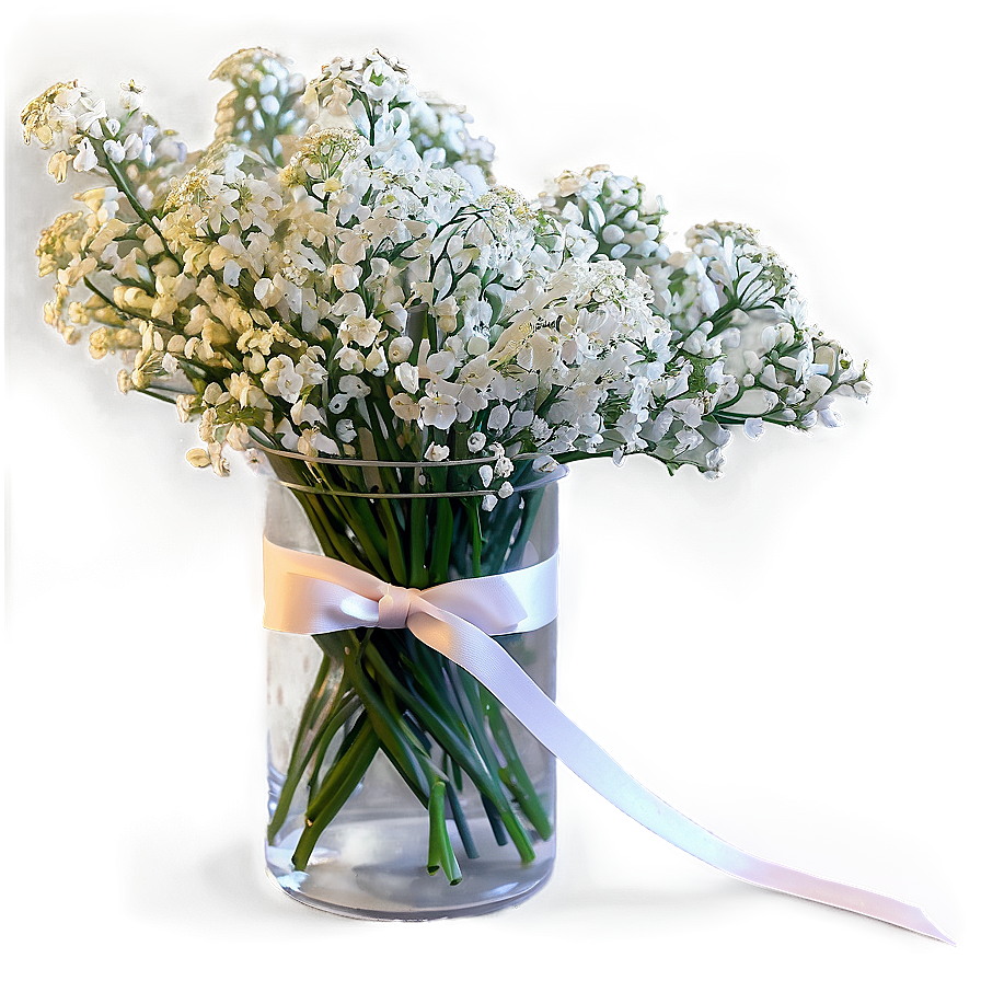 Elegant Babys Breath Floral Arrangement Png Yhi PNG Image