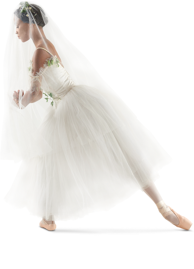 Elegant Ballerina Bride Pose PNG Image