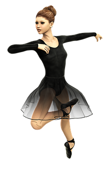 Elegant Ballerina Pose PNG Image