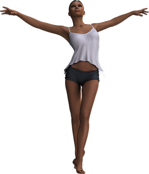 Elegant Ballerina Pose PNG Image