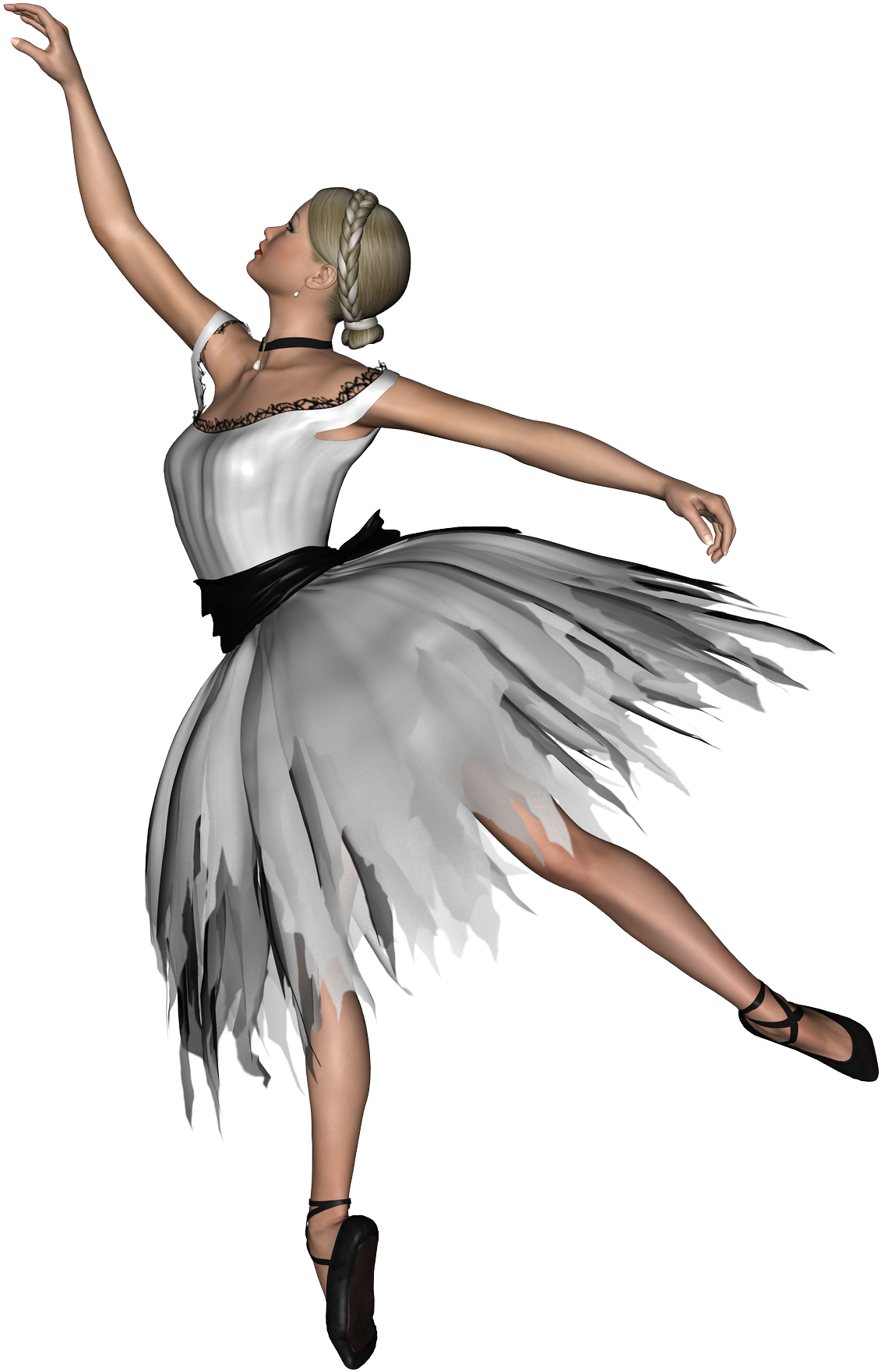 Elegant Ballerina Pose PNG Image