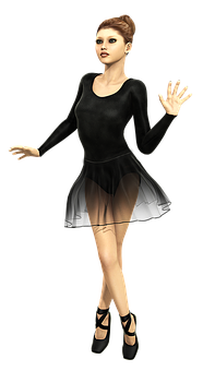 Elegant Ballerina Pose PNG Image