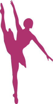 Elegant Ballerina Silhouette Pink PNG Image