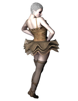 Elegant Ballerina3 D Render PNG Image