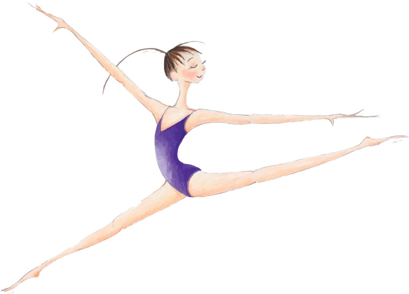 Elegant Ballet Dancer Illustration PNG Image