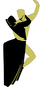 Elegant Ballroom Dance Silhouette PNG Image