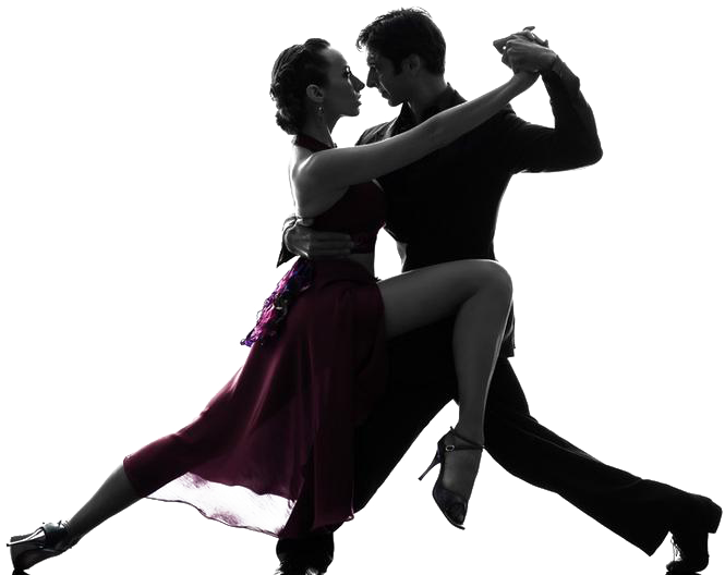 Elegant Ballroom Dance Silhouette PNG Image