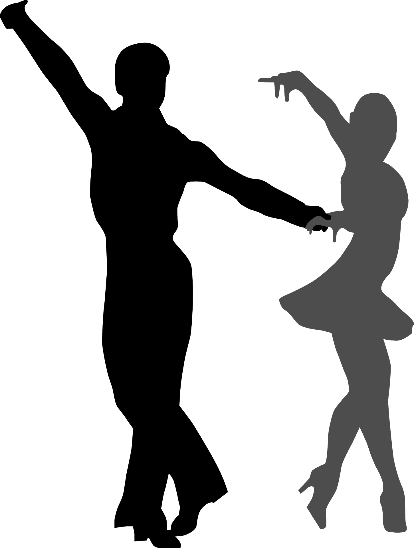 Elegant Ballroom Dancers Silhouette PNG Image