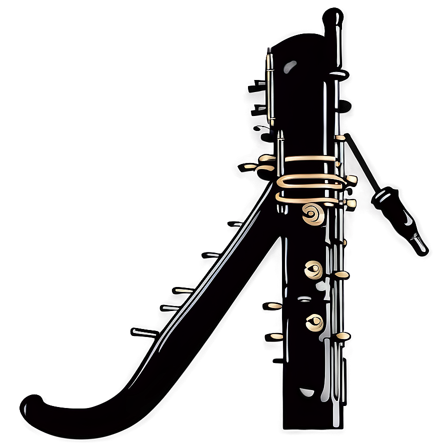 Elegant Bassoon Silhouette Png Vxb10 PNG Image