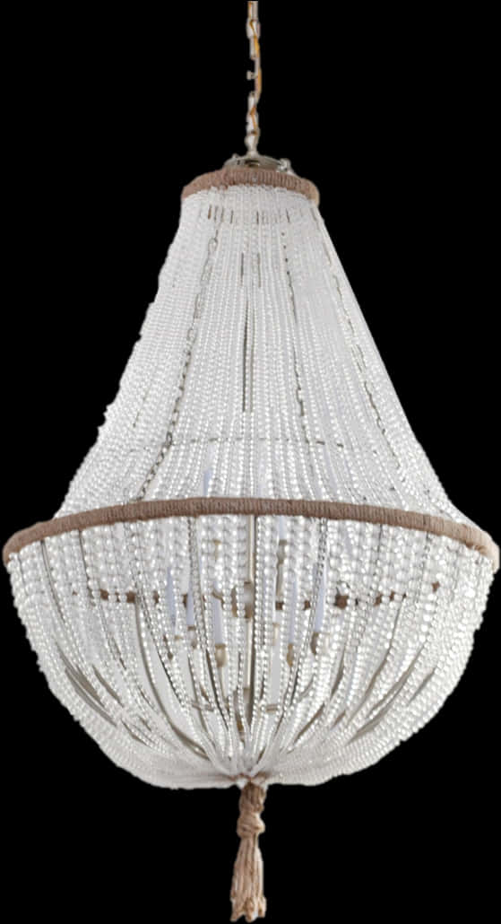 Elegant Beaded Chandelier PNG Image