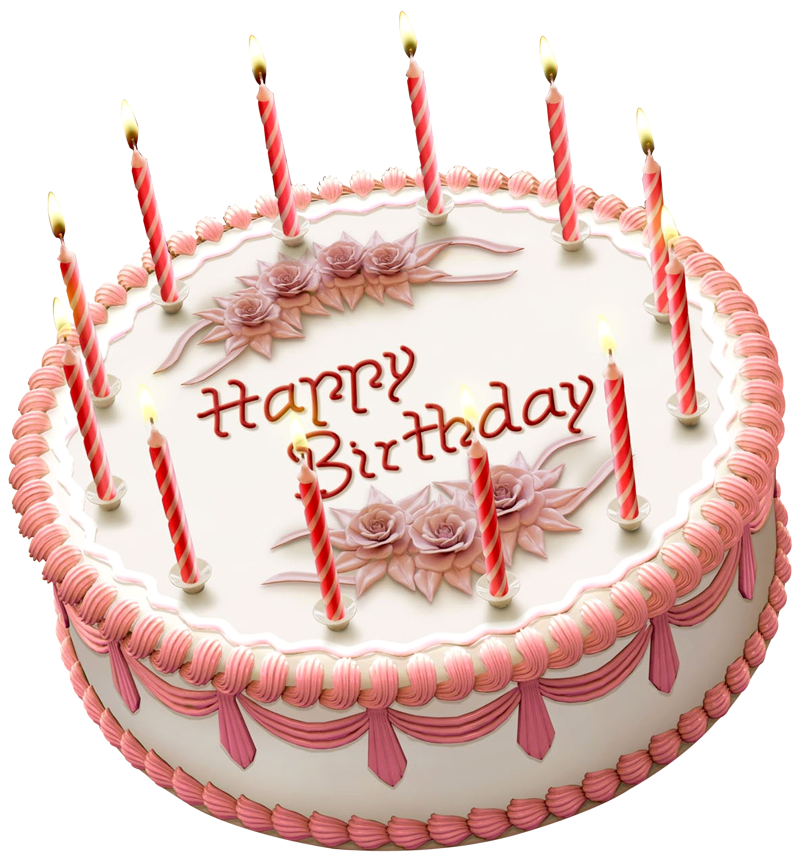 Elegant Birthday Cakewith Candles PNG Image