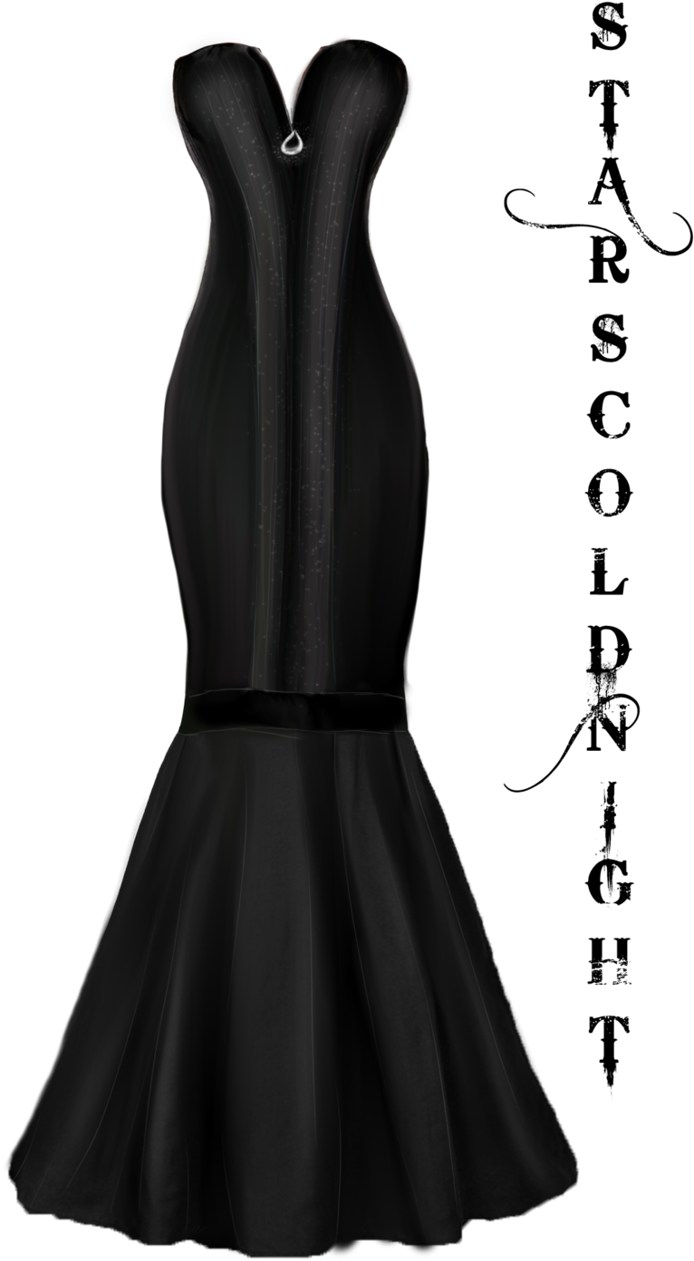 Elegant Black Cocktail Dress PNG Image