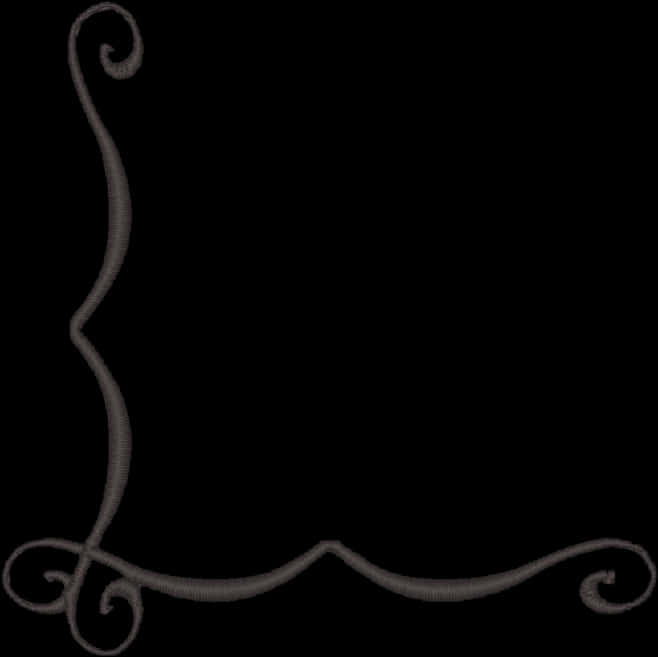 Elegant Black Corner Border Design PNG Image