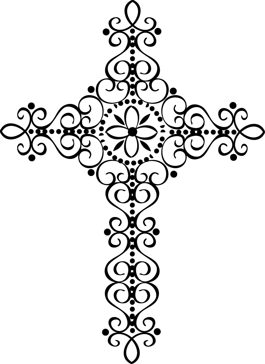 Elegant Black Cross Design PNG Image