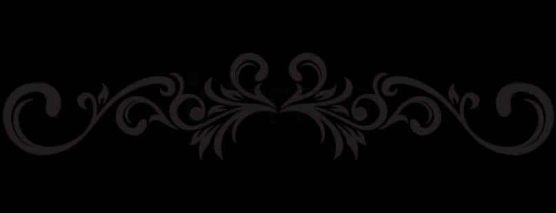 Elegant Black Floral Border Design PNG Image