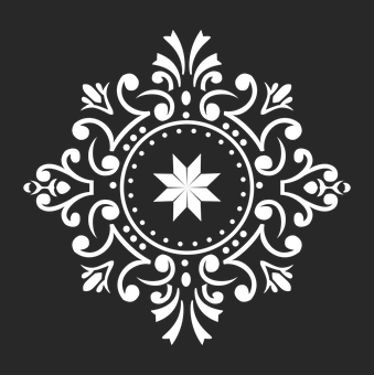 Elegant Black Floral Design PNG Image