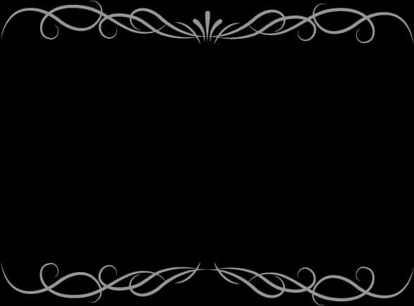 Elegant Black Floral Frame PNG Image