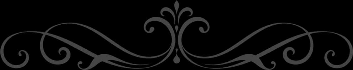 Elegant Black Floral Wedding Border PNG Image