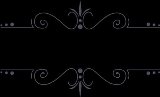 Elegant Black Flourish Frame Design PNG Image