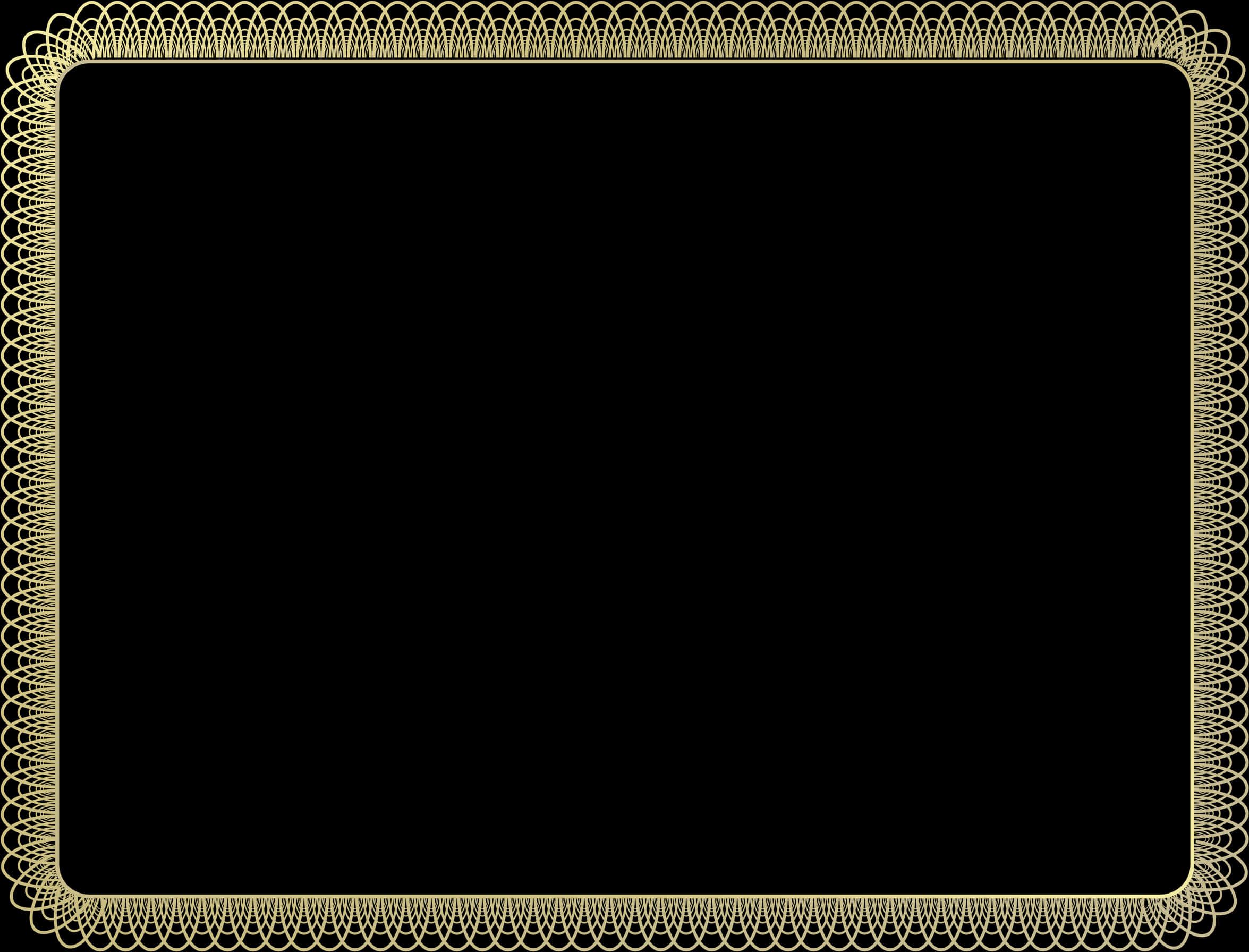 Elegant Black Gold Certificate Border PNG Image