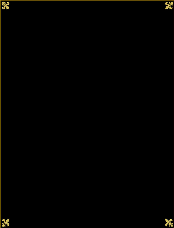 Elegant Black Gold Frame PNG Image