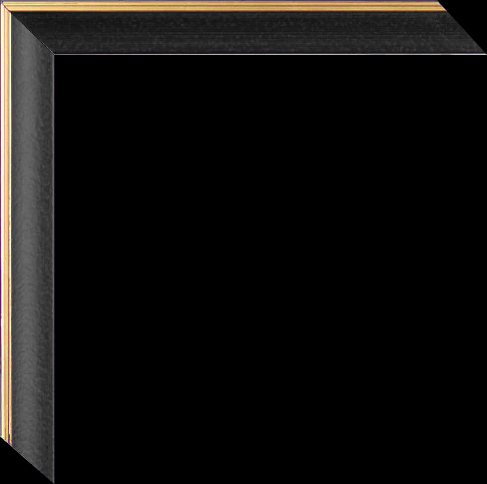 Elegant Black Golden Frame PNG Image