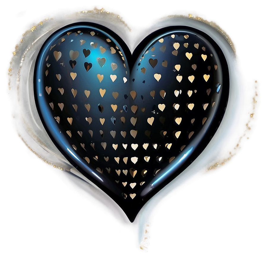 Elegant Black Heart Png Dgt PNG Image