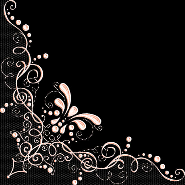 Elegant Black Lace Pattern PNG Image