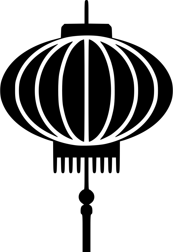 Elegant Black Lantern Silhouette PNG Image